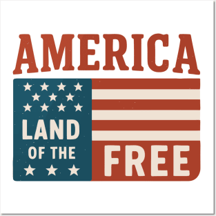 America land of the free flag grid art Posters and Art